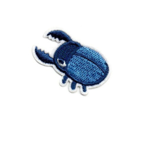 Aufnäher Käfer "Mechaniker-Blau" - Origineller gestickter Patch