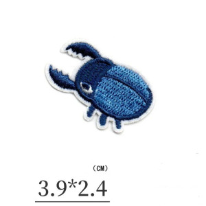 Aufnäher Käfer "Mechaniker-Blau" - Origineller gestickter Patch