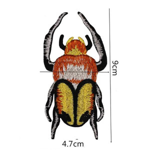 Skarabäus Aufnäher "Goldene Flamme" gestickt - 9 x 4,7 cm