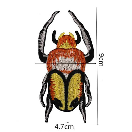 Skarabäus Aufnäher "Goldene Flamme" gestickt - 9 x 4,7 cm