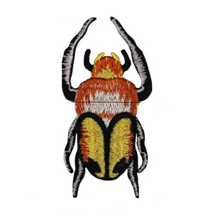 Skarabäus Aufnäher "Goldene Flamme" gestickt - 9 x 4,7 cm