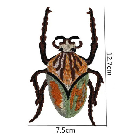 Skarabäus Aufnäher "Jungle Royale" - Patch Grün & Gold 12x7,5 cm