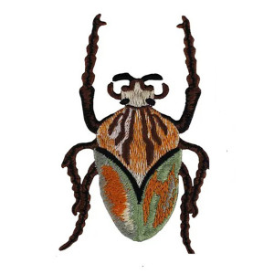 Skarabäus Aufnäher "Jungle Royale" - Patch Grün & Gold 12x7,5 cm