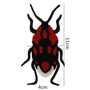 Skarabäus Aufnäher "Feuerrot" – Bestickter Patch Rot & Gold
