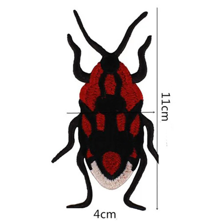 Skarabäus Aufnäher "Feuerrot" – Bestickter Patch Rot & Gold