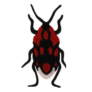 Skarabäus Aufnäher "Feuerrot" – Bestickter Patch Rot & Gold