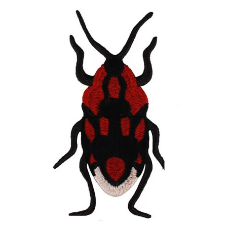 Skarabäus Aufnäher "Feuerrot" – Bestickter Patch Rot & Gold