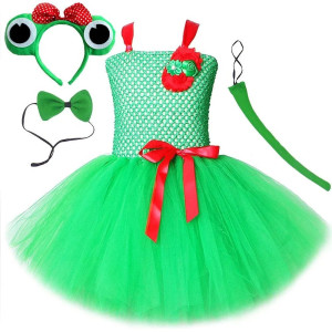 Frosch Kostüm für Mädchen „Miss Quak Glitzer“ - Grünes & Rosa Tutu!