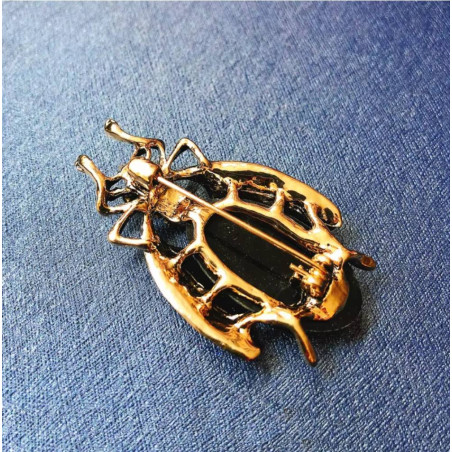 Skarabäus Brosche Smaragd-Barock - Eleganter Vintage Schmuck