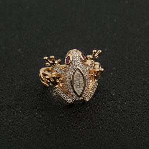 Magnifique Bague Grenouille Prince Émeraude