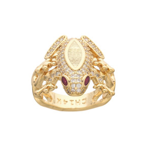 Détails de la Bague Grenouille Prince Émeraude
