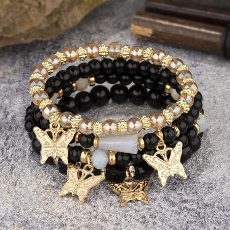 Bracelet Papillon Éclat Doré Élégant - ensemble de bracelets papillions