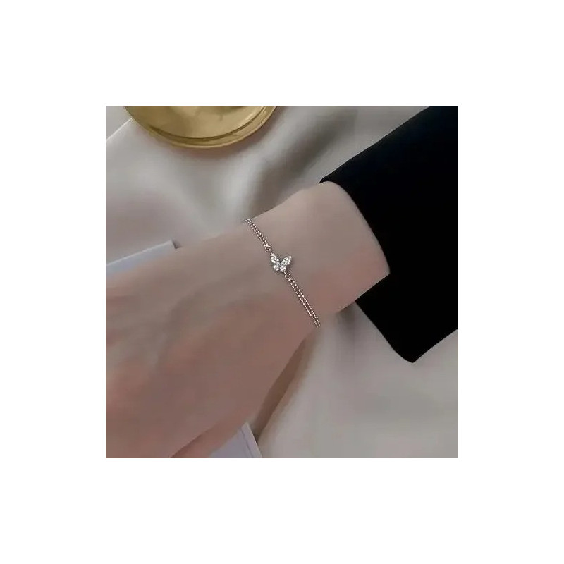 Bracelet Papillon Minimaliste Argenté