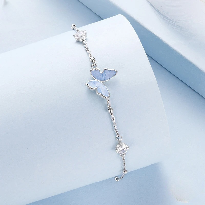 Bracelet Papillon Éclat Azur Argent Sterling 925