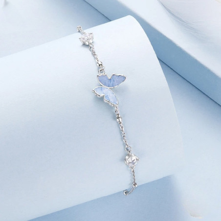Bracelet Papillon Éclat Azur Argent Sterling 925