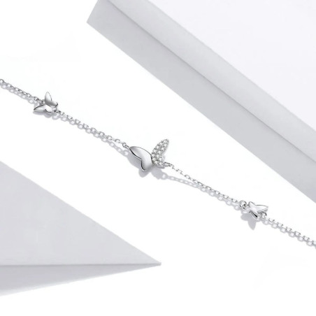 Bracelet Papillon Argent Douceur Cristalline