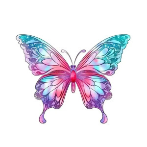 Sticker Papillon Couleur Papillon Flashy en Vinyles - modele 2