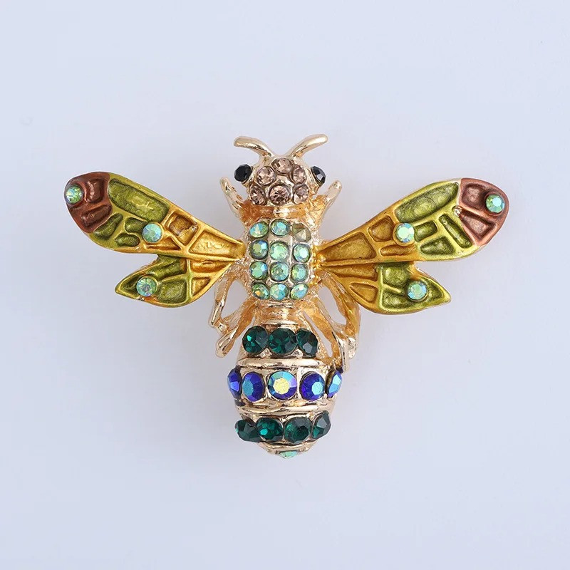Broche Abeille Émeraude Impériale Chatoyante