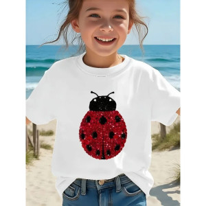 Marienkäfer T-Shirt 'Fröhlich' für Mädchen | 100% Baumwolle