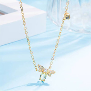 Bienen-Halskette "Funkelnde Sammlerin" | Eleganter Silberschmuck