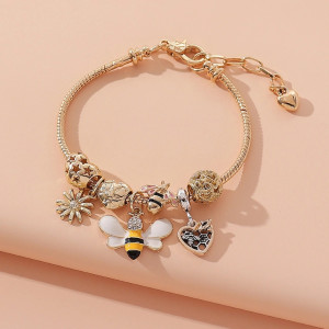 Bienenarmband "Goldene Anhänger" | Süßer Schmuck aus Edelstahl