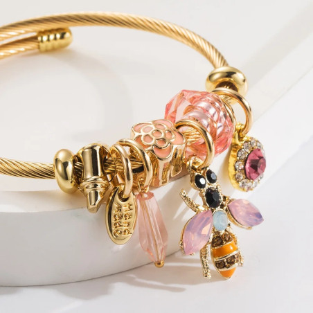 Bienenarmband "Goldener Schatz" - Eleganter Edelstahlschmuck