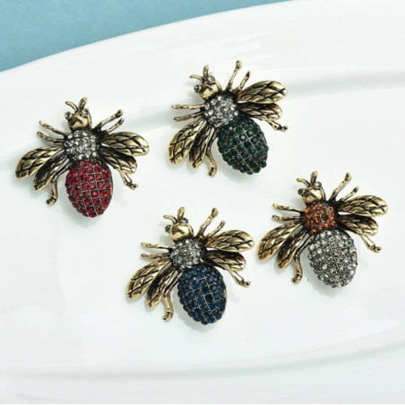 Bienenbrosche 'Barock-Stil' - Eleganter Vintage-Schmuck