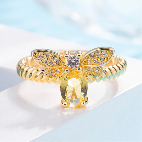 Bienenring "Kostbarer Honig" - Süßer Schmuck aus Edelstahl