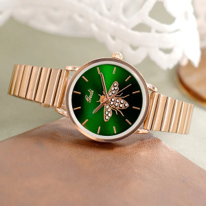 Bienen-Uhr "Goldglanz" - Elegante Damenuhr mit Bienenmotiv