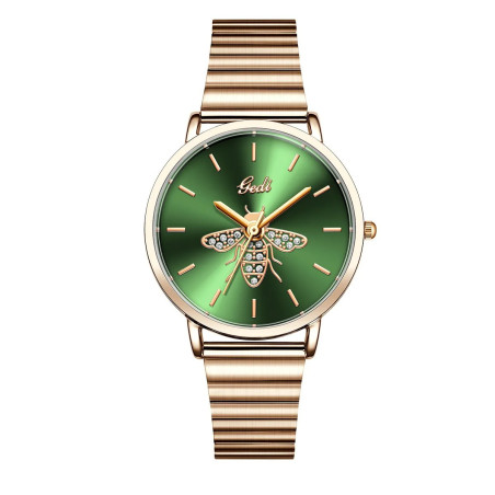 Bienen-Uhr "Goldglanz" - Elegante Damenuhr mit Bienenmotiv