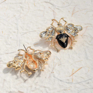 Bienenschmuck Ohrringe Gold Schwarz