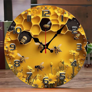 Bienen-Wanduhr "Königliche Geometrie" | Modernes Design