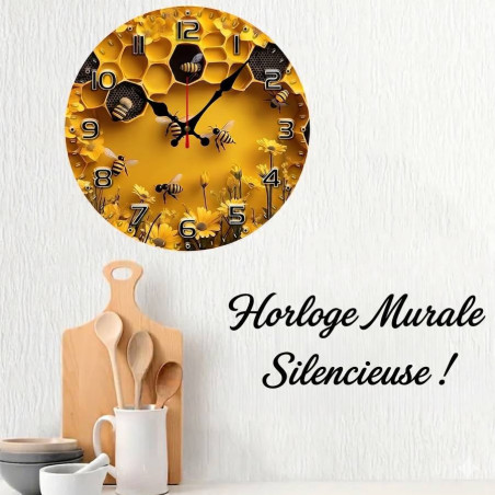 Bienen-Wanduhr "Königliche Geometrie" | Modernes Design