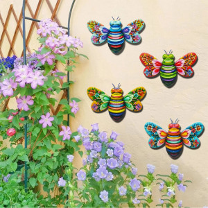 3D Deko Schmetterling aus Metall, handbemalt – Bunte Wanddeko