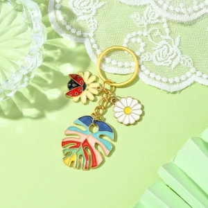 Schlüsselanhänger Marienkäfer Tropisch & Margerite | Süßes Geschenk