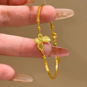 Verstellbares Schmetterlingsarmband „Goldener Glanz“