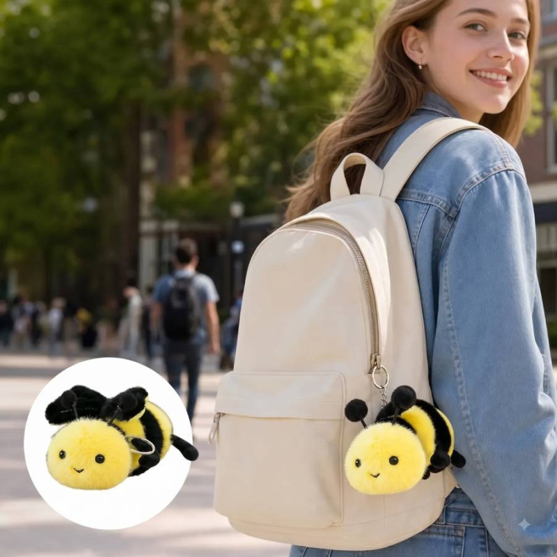 Plüsch-Bienen-Schlüsselanhänger «Kleine Sammlerin»