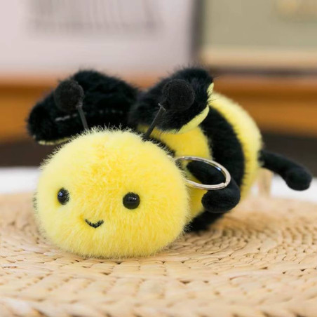 Süßer Plüsch-Bienen-Schlüsselanhänger «Kleine Sammlerin»