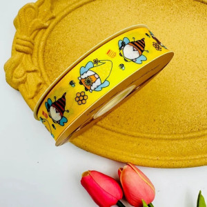 Süßes Bienen-Satinband 'Blumenelfen-Biene' – 2,5 cm breit, 45 m lang für Geschenkideen