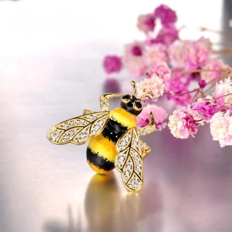 Vorderseite Bienenbrosche Honigglanz