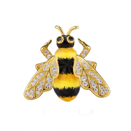 Gesamtansicht Bienenbrosche Honigglanz