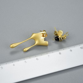 Boucles d'oreilles abeilles goutte miel bijou en argent Sterling 925 dimensions