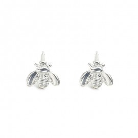 Boucles d'oreilles abeille Rose plaquée argent