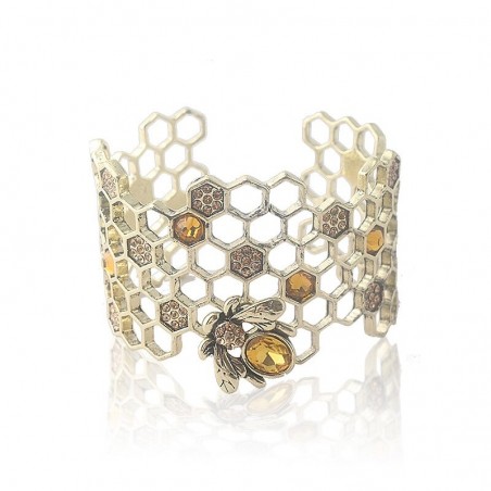 Bracelet ouvert en forme de nid d'abeille