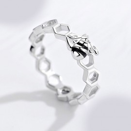 Magnifique bague abeille cœur d'abeille en argent Sterling 925