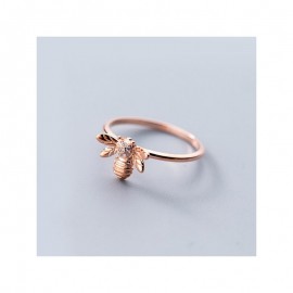 Feiner Bienenring aus 925 Sterling-Silber | Silber & Roségold