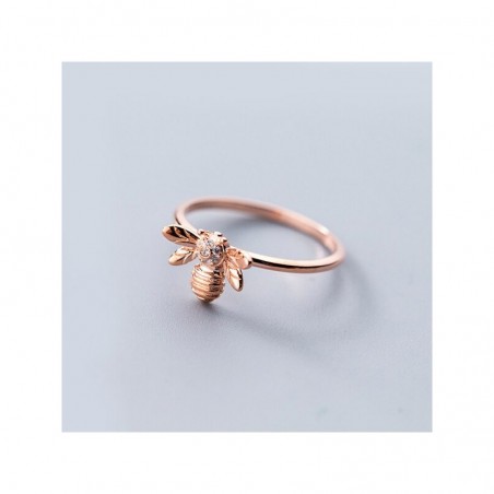 Feiner Bienenring aus 925 Sterling-Silber | Silber & Roségold