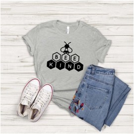 Bienen T-Shirt Damen | 'Bee Kind' Spruch & Waben-Design