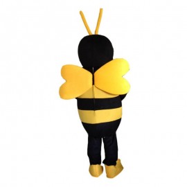 Mascotte abeille aux grands yeux et souriante vue arrière
