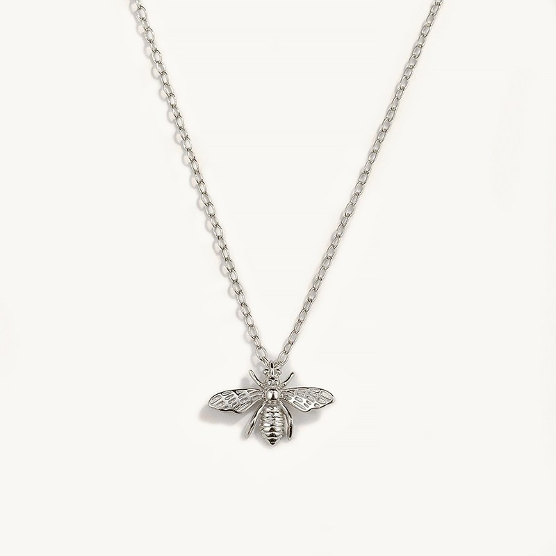 Pendentif abeille en argent Sterling 925 pour femme couleur argent
